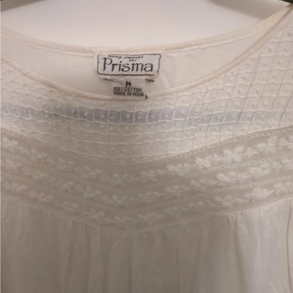 Vintage Nancy Johnson for Prisma White knee length 100% Cotton Sleeveless Dress - Picture 4 of 4